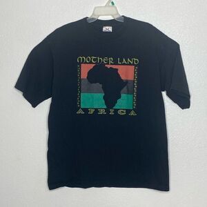 Vintage Mother Land Africa Black T Shirt by Tee Jays